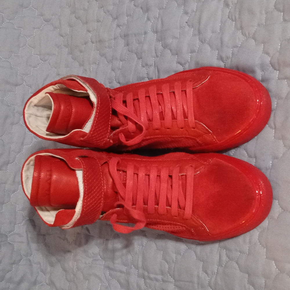 YLATI Red Mesh Leather ITALY Made Size 11.5